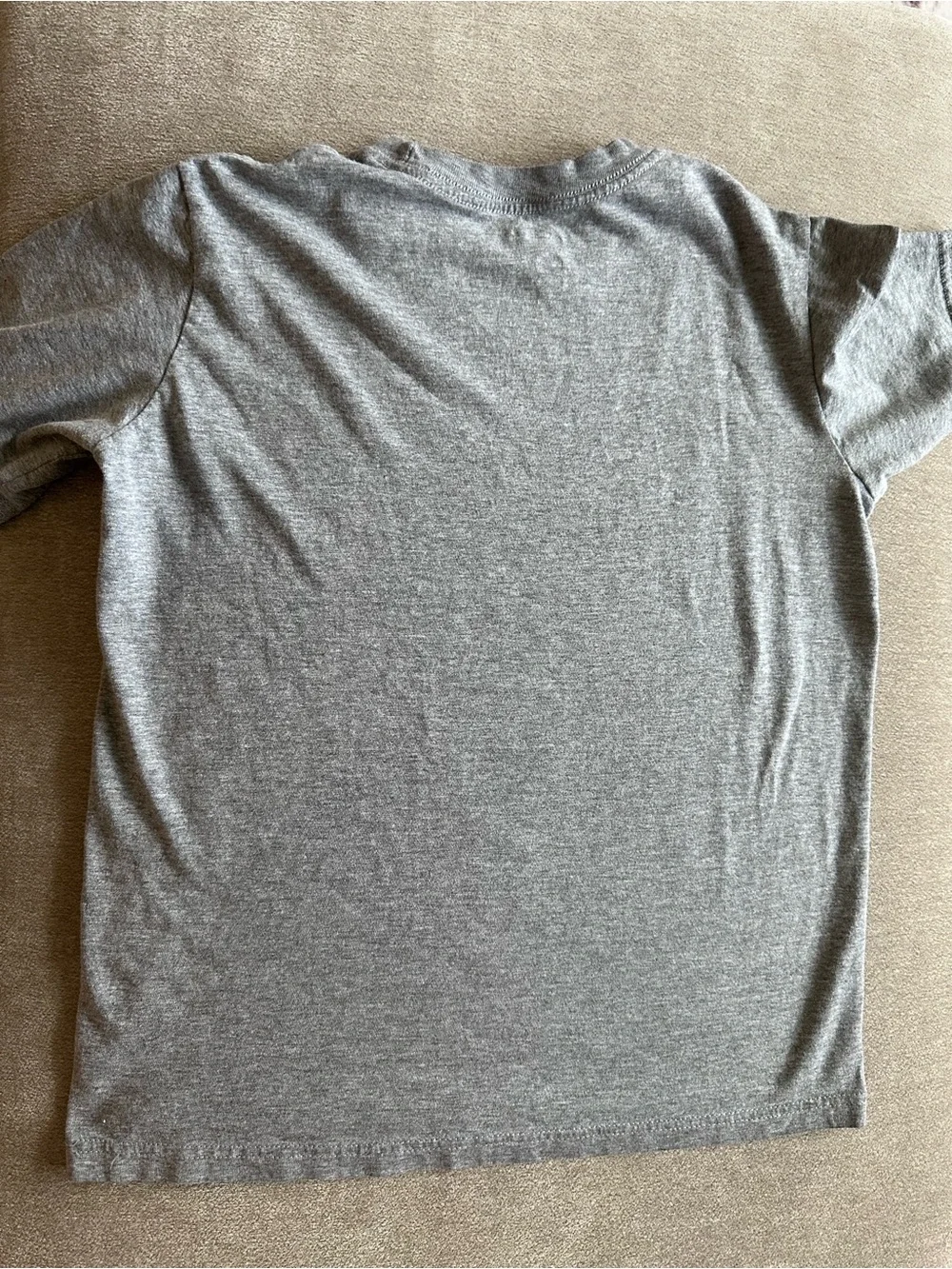 Nike Gray Short-Sleeve Tee with Blue Logo
